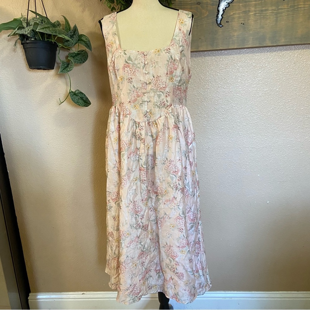 NWOT Lulus Darling Adoration Blush Pink Floral Midi Dress - Picture 2 of 9